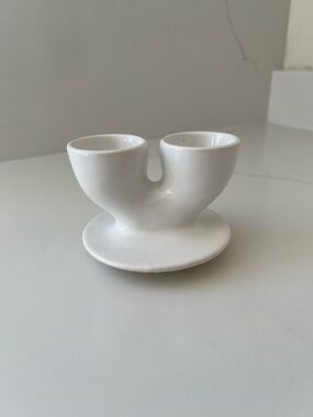 Price Kensington Rare White Ceramic Double Egg Cup
